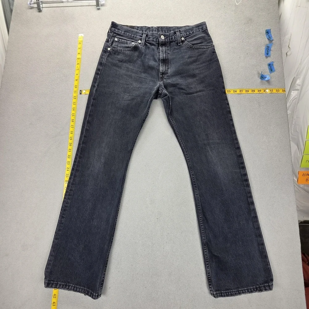 Levis 507 Jeans‎ Mens Black Dark Wash Straight Zip Fly Fits 32x32